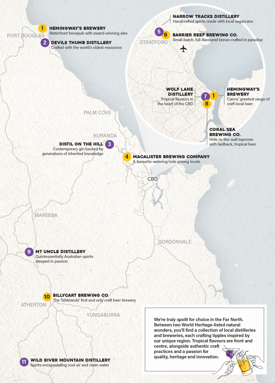 Brewers & Distillers Map - Far North Queensland