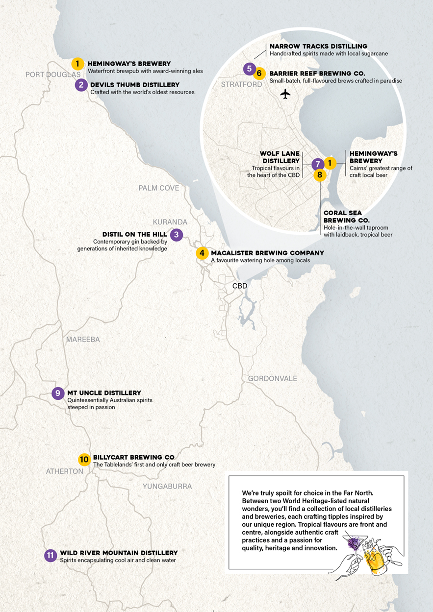 Brewers & Distillers Map - Far North Queensland